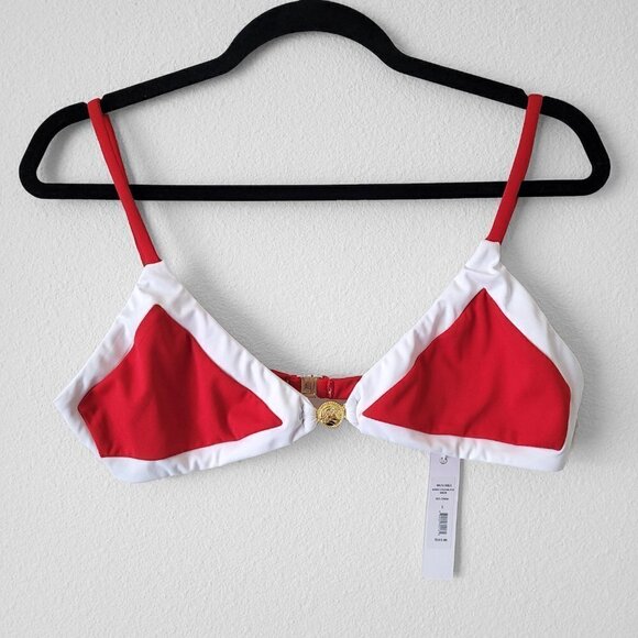 NWT Caroline Constas Masie Red & White Color Block Bikini Top - Picture 6 of 14